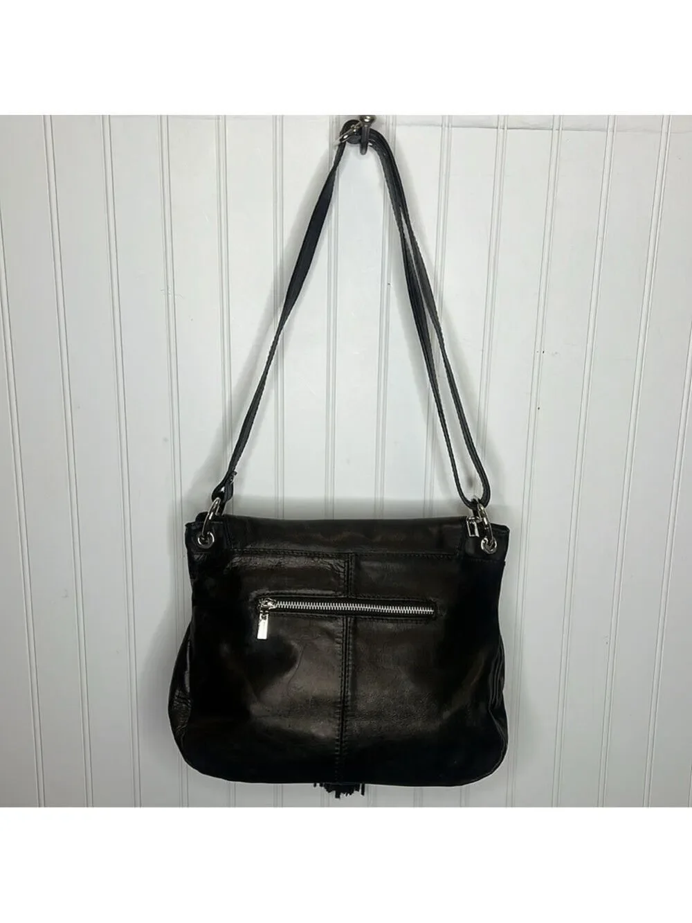 - Mila Blue Leather Saddle Bag
